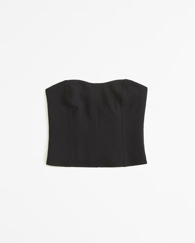 Strapless Premium Crepe Corset Set Top | Abercrombie & Fitch (US)