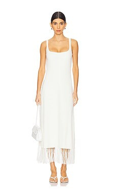 Clea Silas Fringe Knit Dress in Off White from Revolve.com | Revolve Clothing (Global)