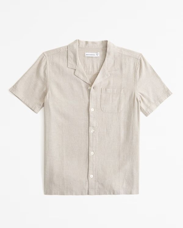 resort short-sleeve linen-blend shirt | Abercrombie & Fitch (US)