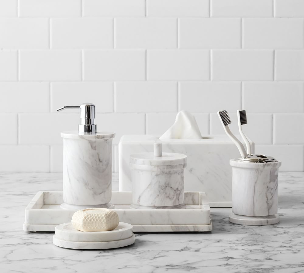 Monique Lhuillier Marble Bathroom Accessories | Pottery Barn CA