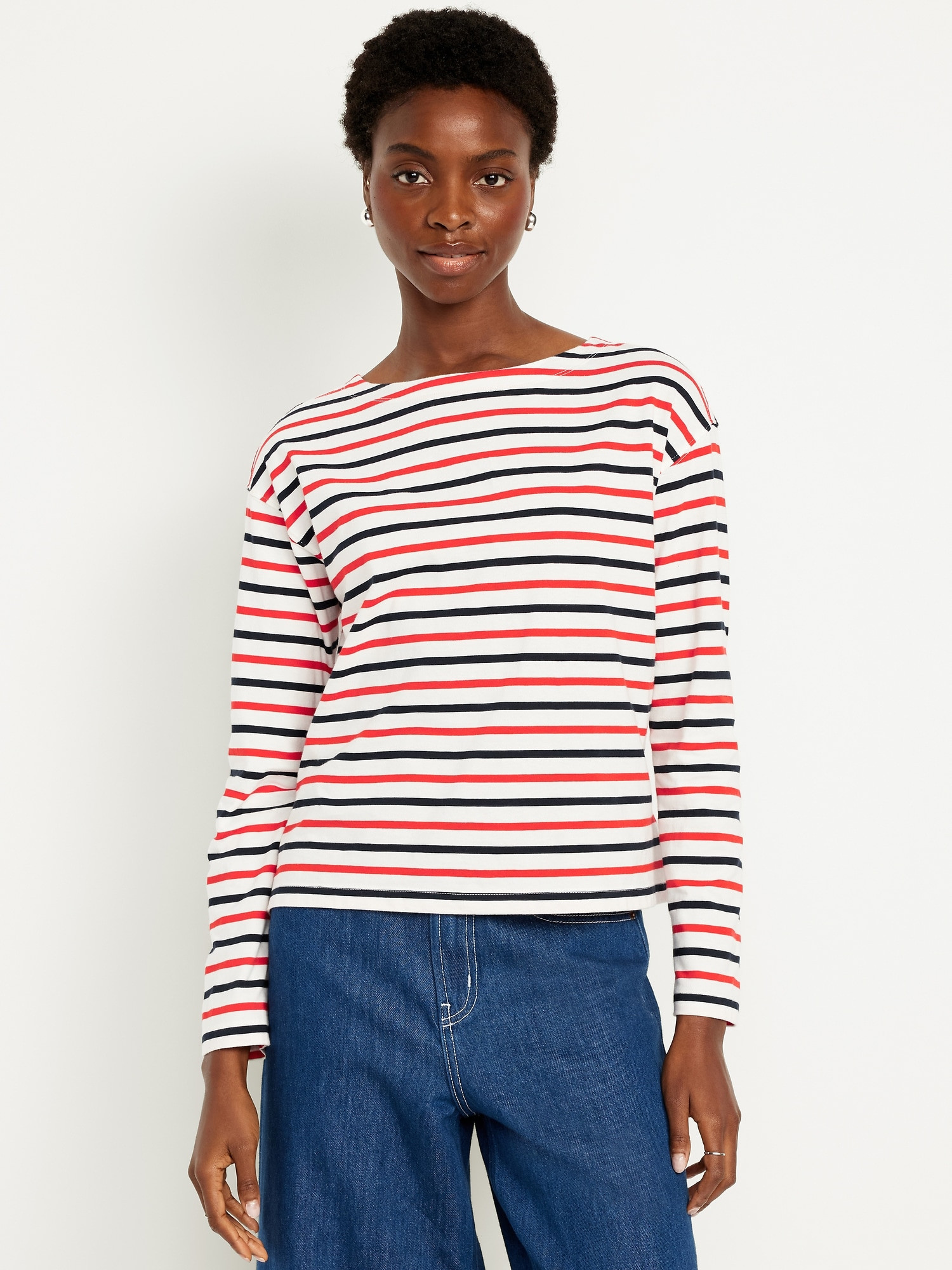 Long-Sleeve Mariner Loose T-Shirt | Old Navy (US)