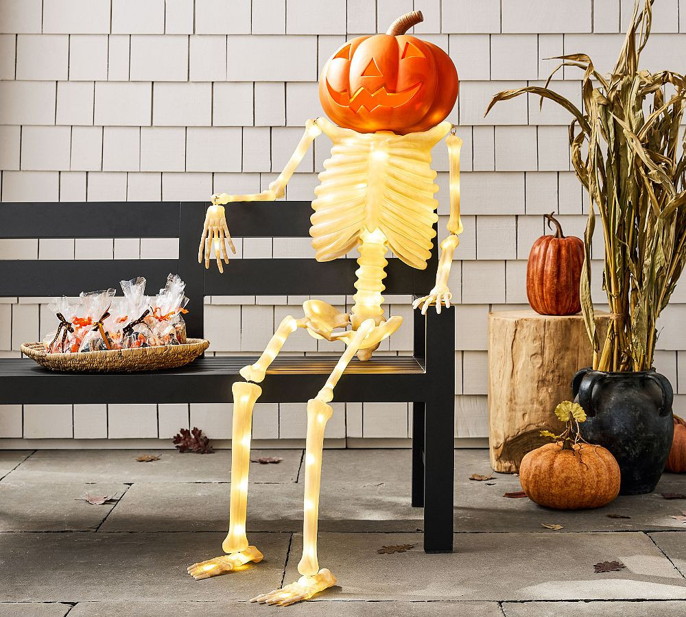 Lit Mr. Bones Scarecrow | Pottery Barn (US)
