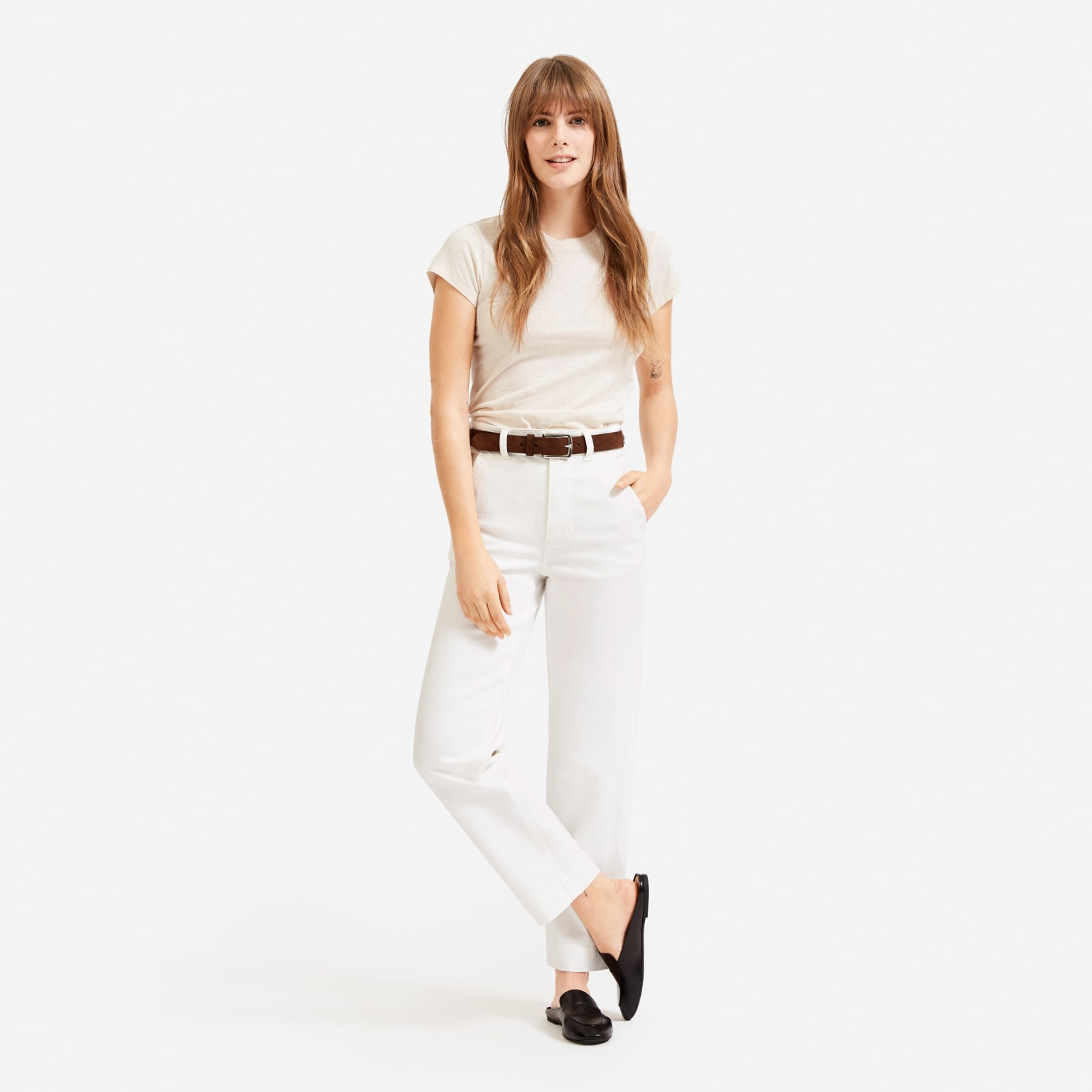 Women's Straight Leg Crop by Everlane in Bone, Size 0 | Everlane