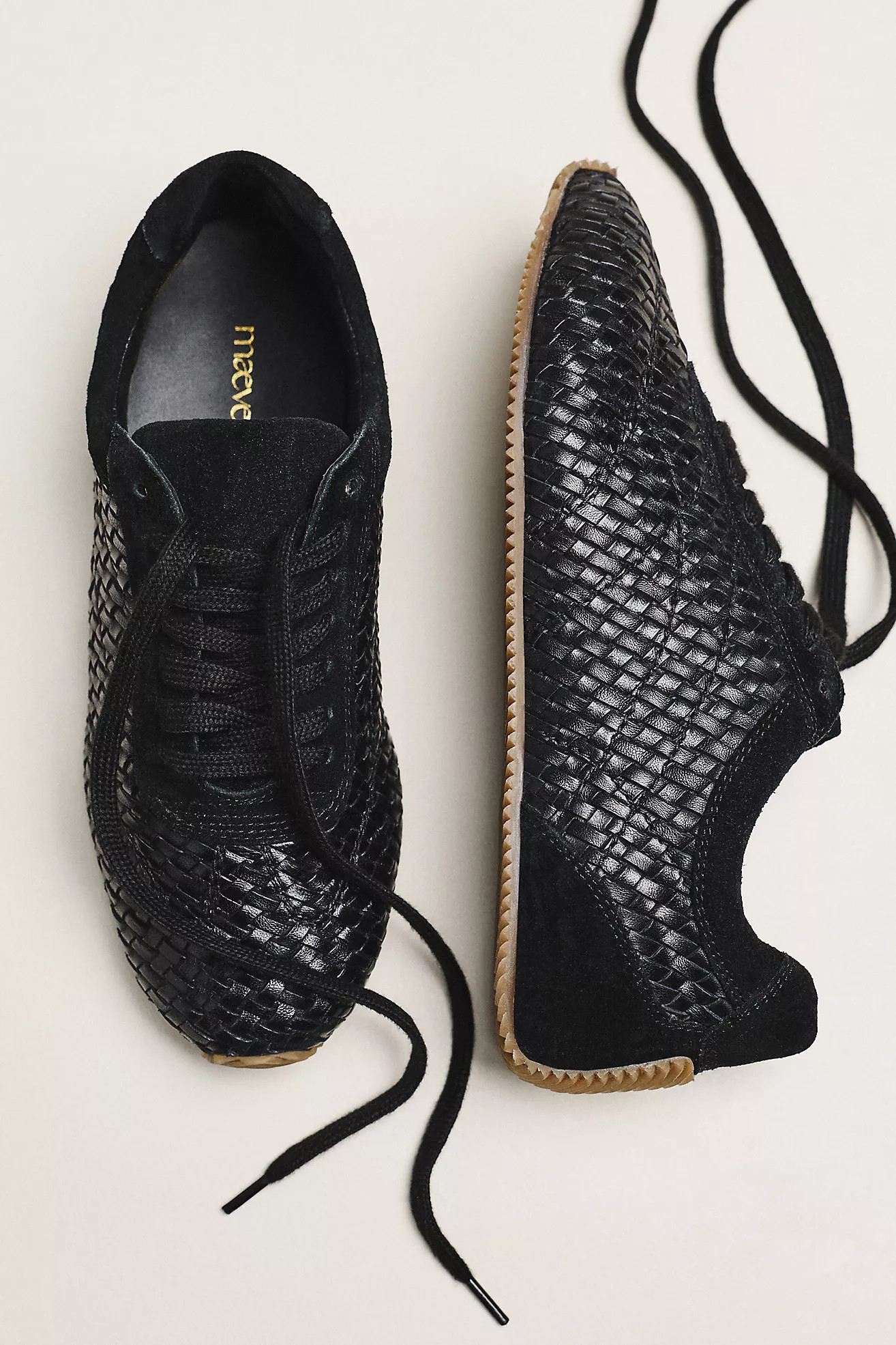 Maeve Woven Leather Sneakers | Anthropologie (US)