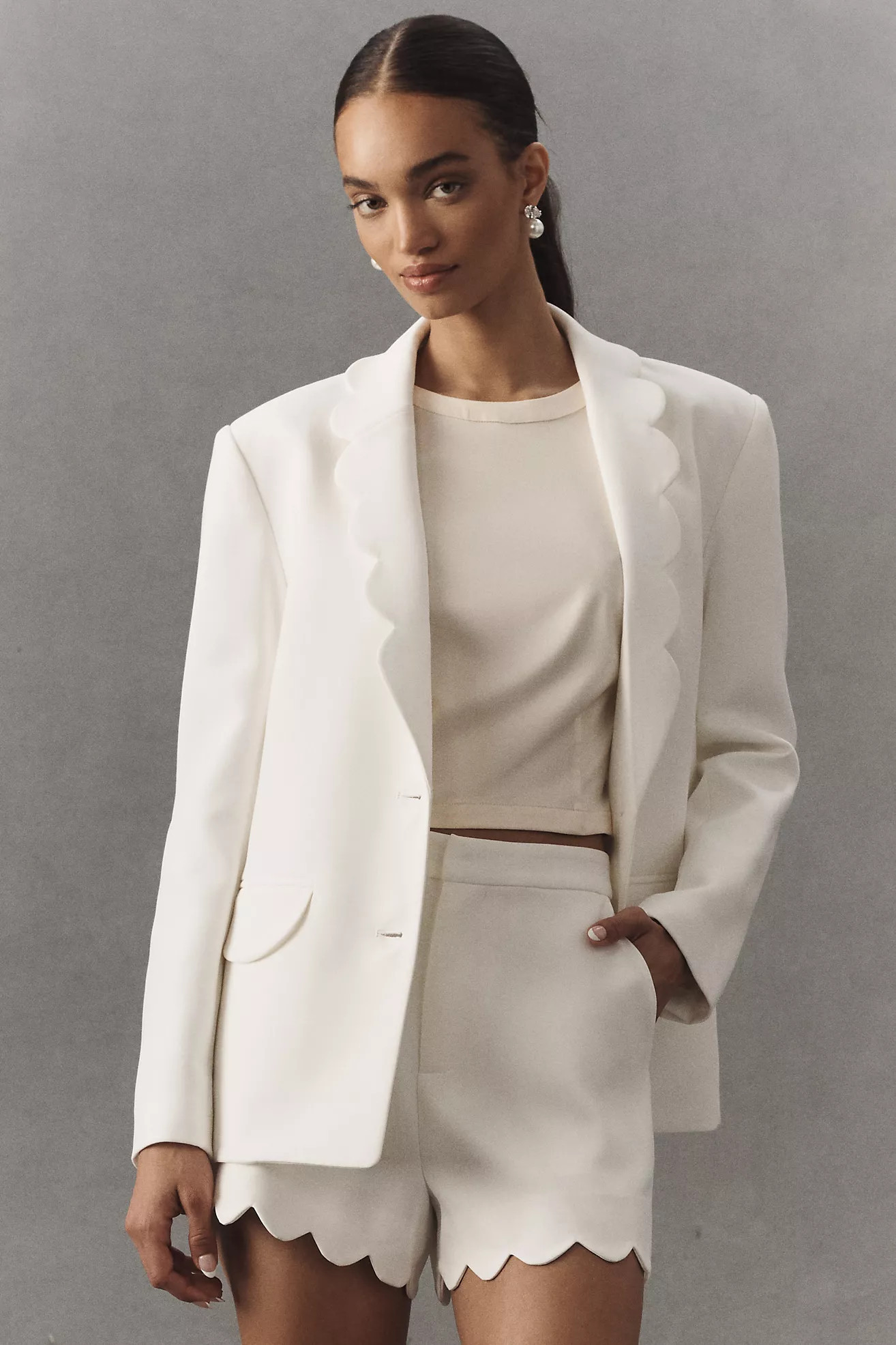 English Factory Scallop-Lapel Blazer | Anthropologie (US)