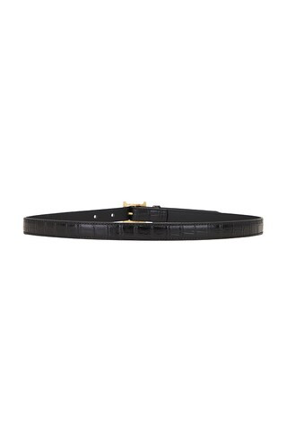 Logo Mini Waist Belt in Black Croco & Gold | Revolve Clothing (Global)