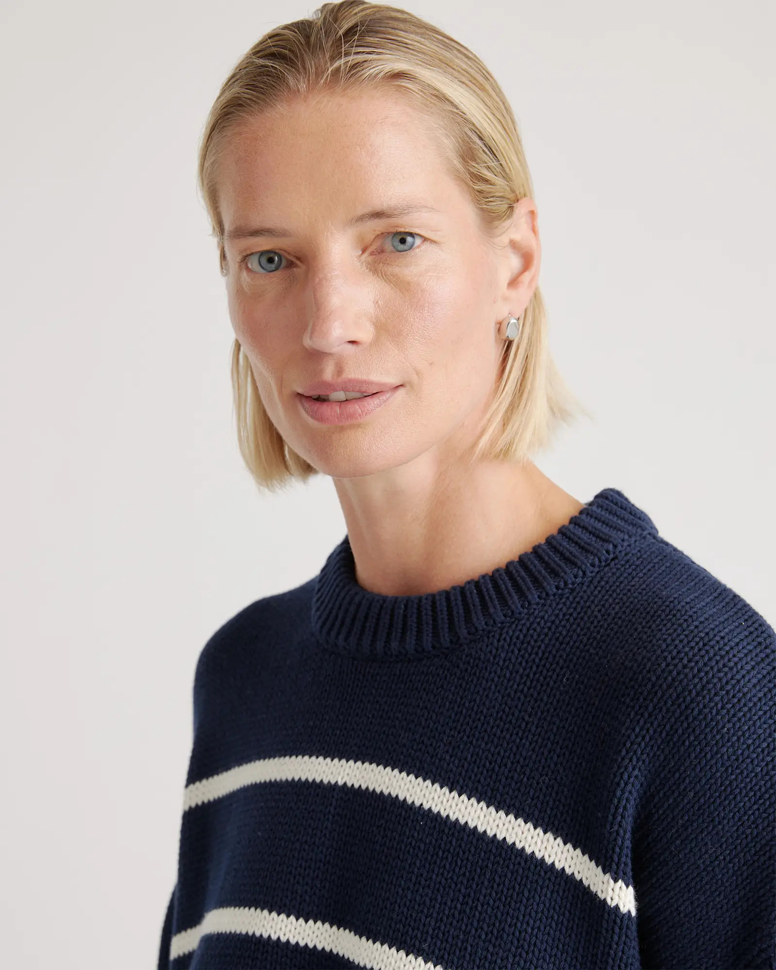 100% Organic Cotton Striped Crew Sweater | Quince