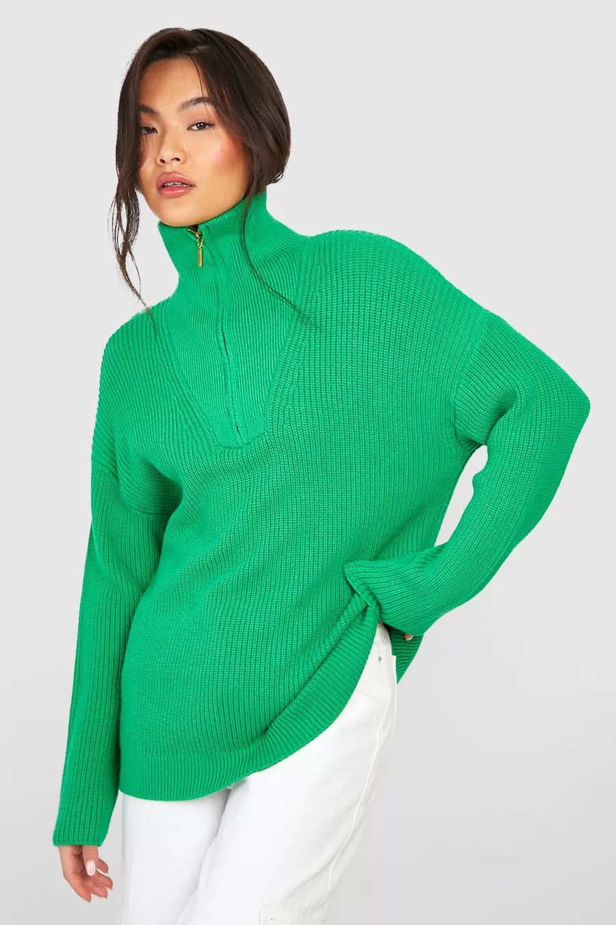 Half Zip Collar Jumper | Boohoo.com (UK & IE)