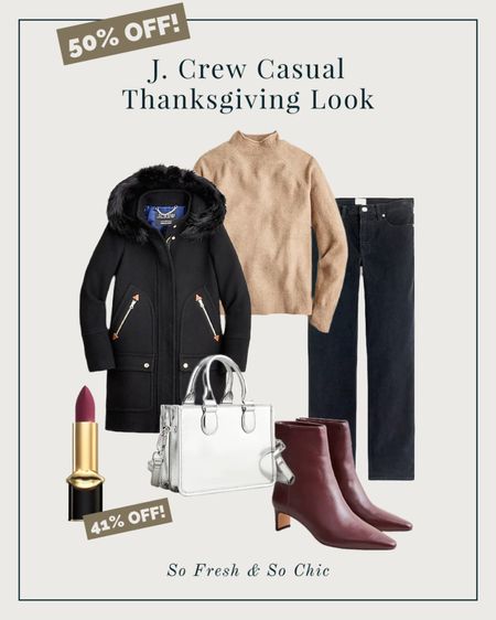 Casual Thanksgiving outfit!
-
Thanksgiving look - thanksgiving ootd - burgundy leather boots - chateau wool parka with fur hood - black corduroy pants women - Pat McGrath matte trance lipstick - rollback sweater beige - silver metallic leather purse - casual outfit - Black Friday sale #LTKholiday #LTKgiftguide 

#LTKSeasonal #LTKsalealert #LTKstyletip