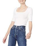Amazon Essentials Women's Slim-Fit Half Sleeve Square Neck T-Shirt, Bright White, Small | Amazon (US)