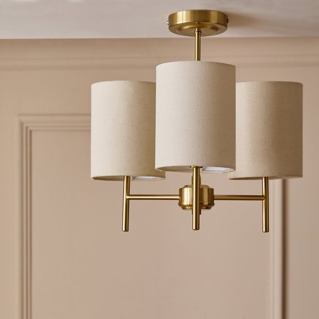 Argos Home Candelabra Metal 3 Light Ceiling Light - Brass | argos.co.uk