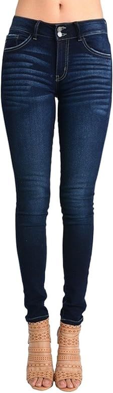 Kan Can Women's Mid Rise Basic Ankle Skinny Jeans | Amazon (US)