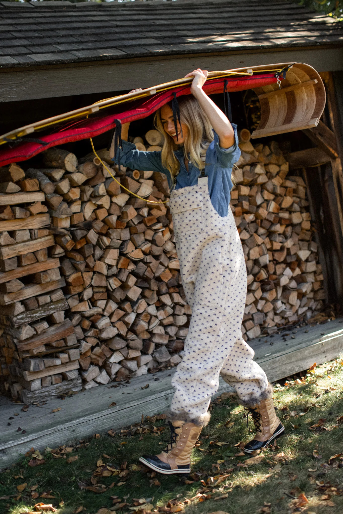 Scout Overalls - Ivory/Blue Birdseye | Marea