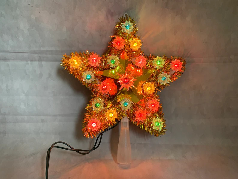 1990s Star Tree Topper Cheerful and Bright 21 Lights in - Etsy | Etsy (US)