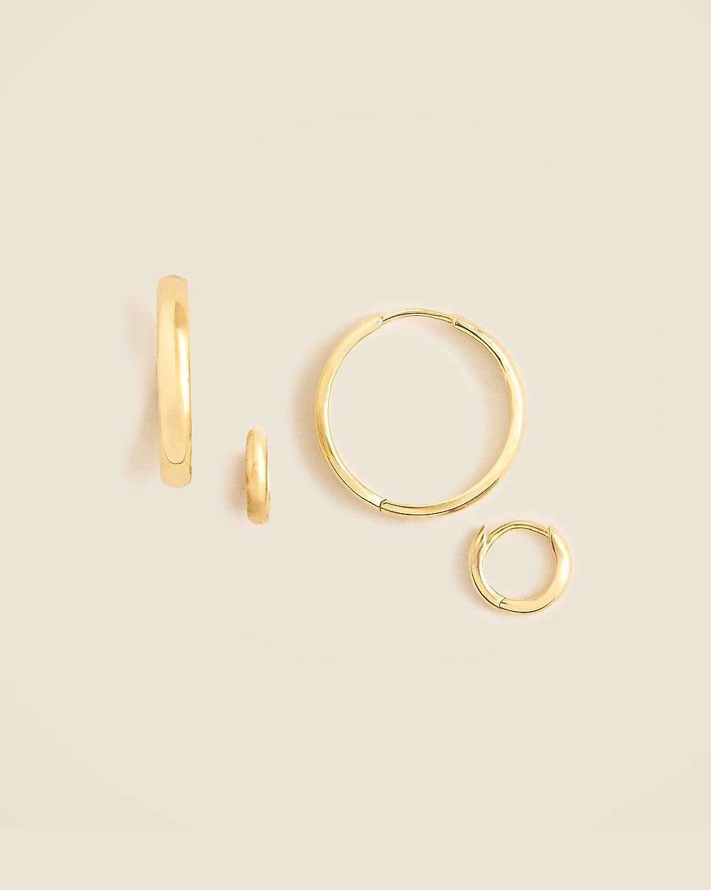 Gold vermeil hoop earrings two-pack | J. Crew US