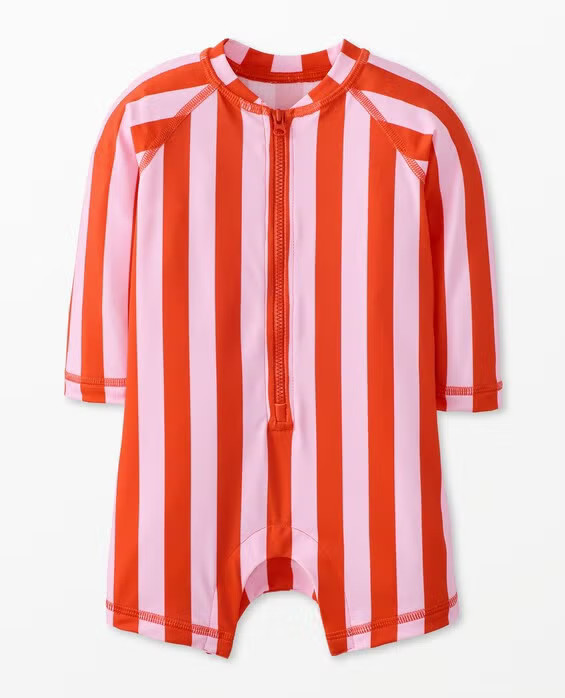 Girls' Pink Lilac & Orange Spice Rash Guard Swimsuit - Size Baby 0-3 mos by Hanna Andersson | Hanna Andersson