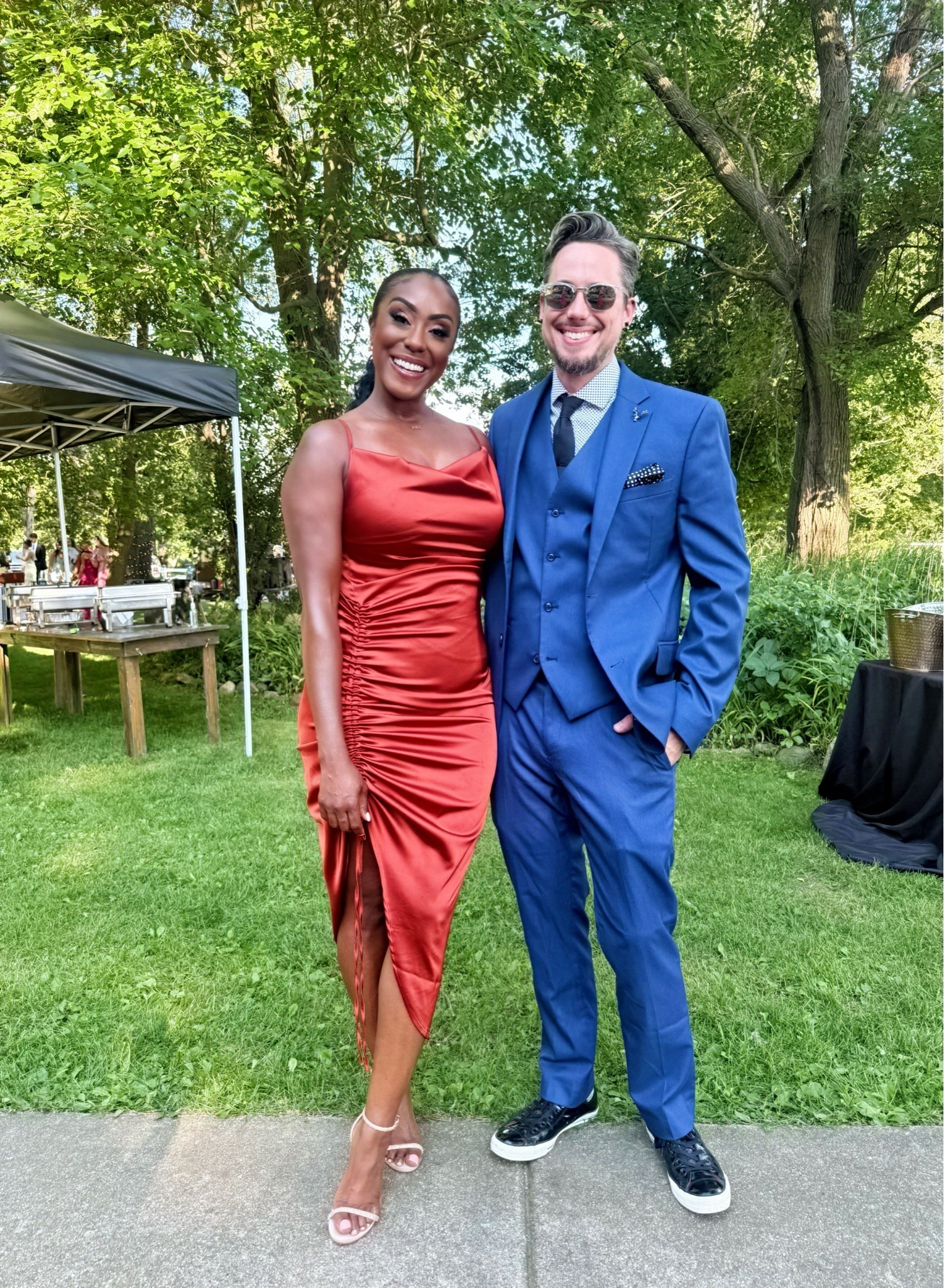 It is wedding season and I know as ladies we get hyper focused on what the heck to wear 😩 I’ve had this dress for awhile and I’ve worn it for a holiday party in December and a semi formal wedding in July. I love a dress that can do both! I’m wearing a size medium here. This dress does have stretch, adjustable straps and the slit in also adjustable!

#LTKootd #LTKOver40 #LTKWedding