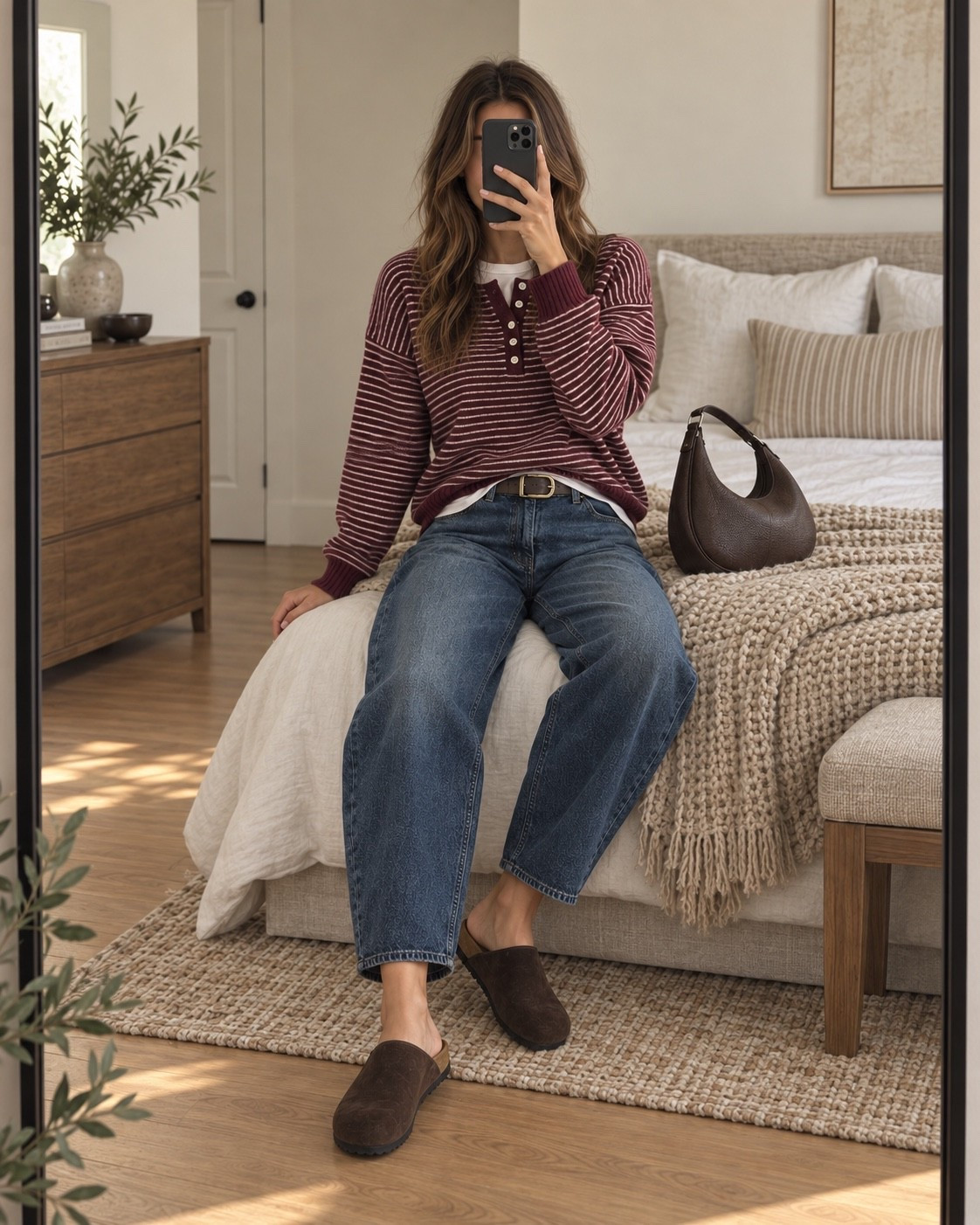 Fall outfit perfection from Abercrombie 🤎 These barrel jeans have the cutest relaxed shape, especially paired with this burgundy striped sweater and chocolate-brown accessories. An easy, elevated look for coffee runs, casual weekends, or everyday fall style! 🍂

#AbercrombieStyle #AbercrombieFinds #FallOutfit #BarrelJeans #CasualFallStyle #LTKStyle #LTKFashion

#LTKgrwm #LTKootd #LTKSeasonal