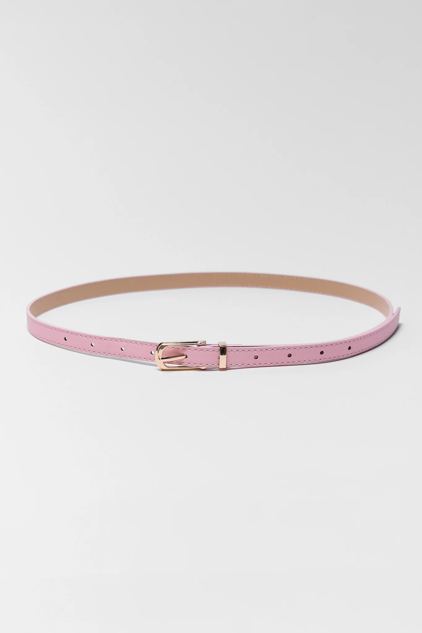 Pink Faux Leather Skinny Belt | Avara