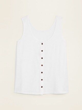 Slub-Knit Button-Front Tank Top for Women | Old Navy (US)