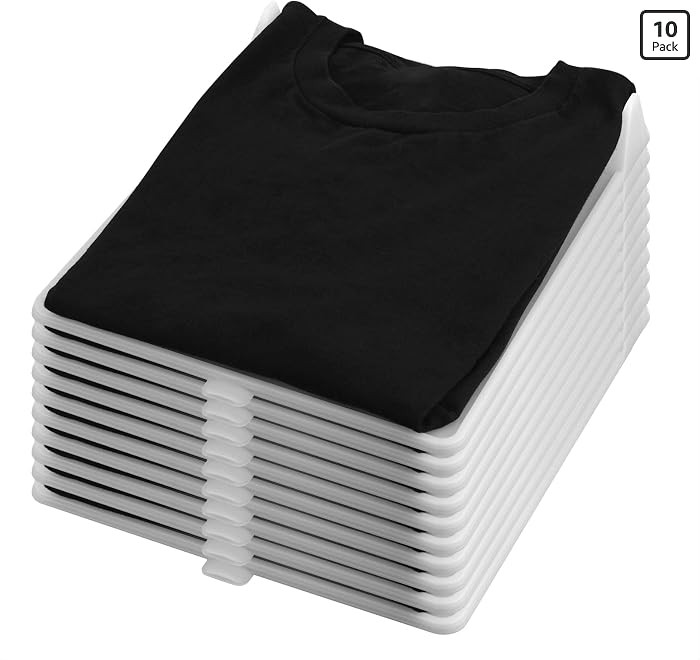 10 Pack T Shirt Organizer Closet Organizer Clothing Trays, Folding Clothes Board Stackable, Shirt... | Amazon (US)