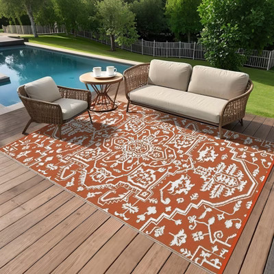 9'x12' Outdoor Rug Reversible Plastic Straw Rug Outside Outdoor Waterproof Area Rug for Patio Deck Balcony Backyard Picnic Beach | Target