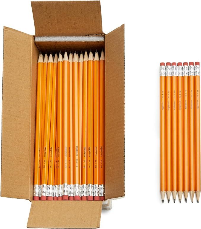 Amazon Basics Woodcased #2 Pencils, Pre-sharpened, HB Lead Bulk Box, 150 Count, Yellow | Amazon (US)