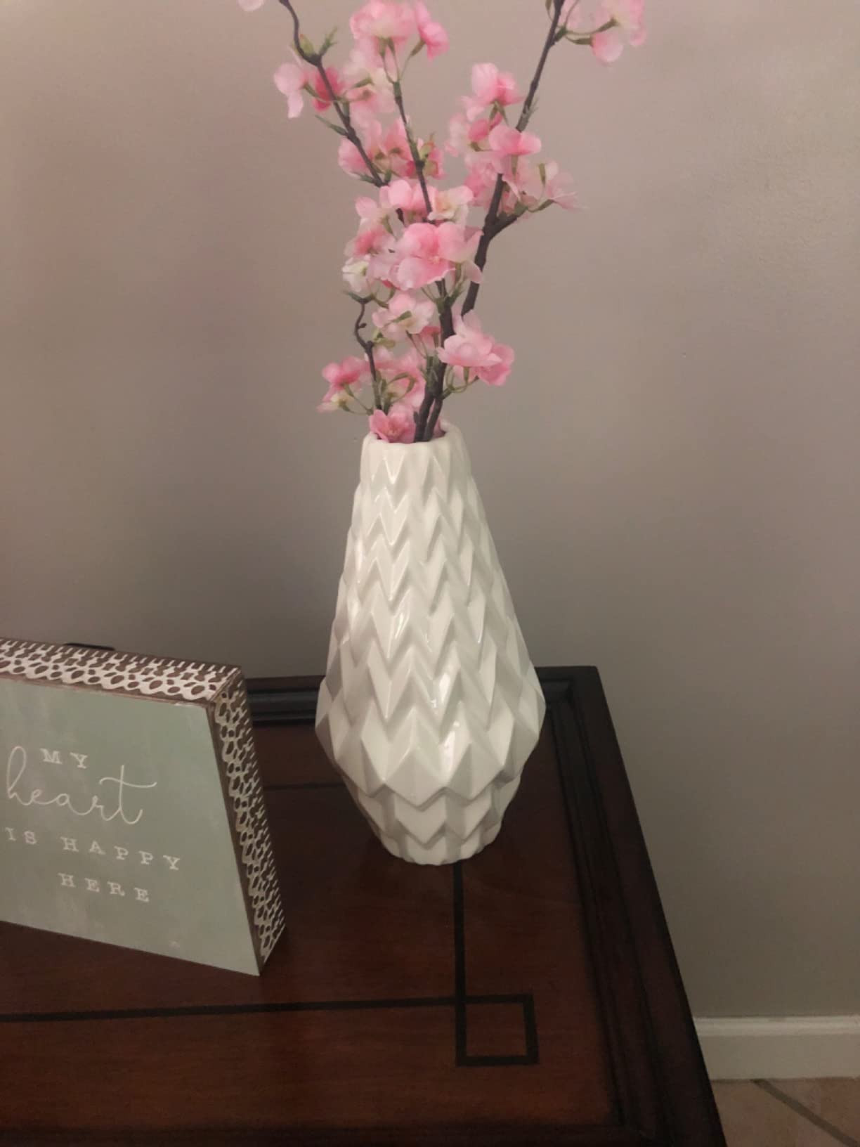 Amazon Brand – Rivet Modern Geometric Pattern Decorative Stoneware Vase, Large Centerpiece, 12.... | Amazon (US)