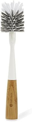 Full Circle Clean Reach Bottle Brush with Replaceable Bristle Brush Head, Bamboo Handle, White | Amazon (US)