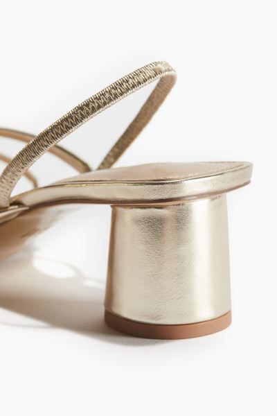 Strappy Heeled Sandals - Gold-colored - Ladies | H&M US | H&M (US + CA)