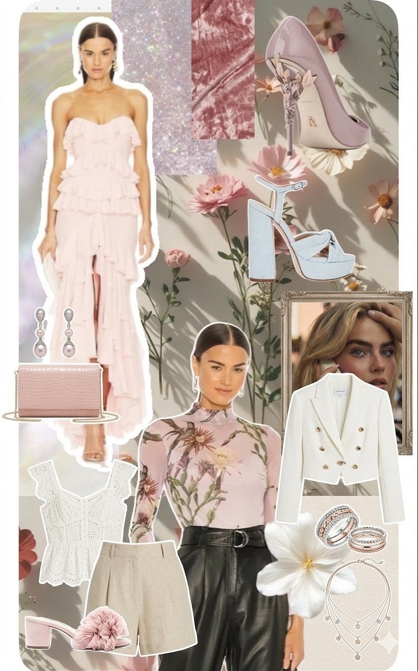 From cascading ruffles to delicate floral meshes, we are officially in our romantic era. Whether you have a garden wedding on the calendar or a chic brunch date, these blush and cream tones are the ultimate mood.

The Details: We are especially obsessed with the 3D floral accents on these heels and that crisp cropped blazer for those breezy spring evenings. Tap the link to shop our favorite romantic staples!

#GlossBureau #SpringStyle #WeddingGuestInspo #GardenPartyFashion #FloralAesthetic #LTKstyletip

#LTKootd #LTKSeasonal #LTKgrwm
