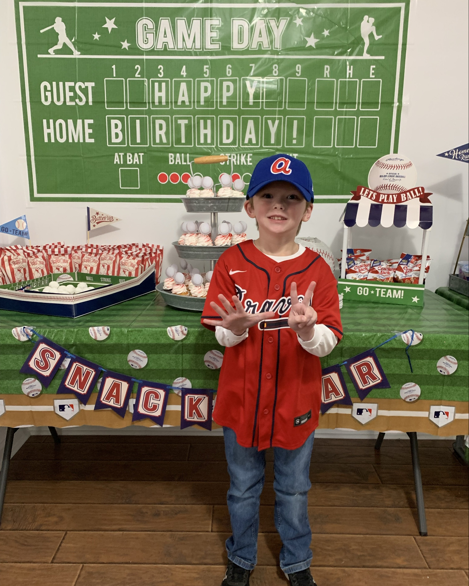 Happy Opening Day ❤️⚾️💙

In honor of @mlb Opening Day, here’s a flashback to my son’s baseball themed birthday party! We set up a fun baseball “snack bar” with concession style food & treats! 

Get ⚾️ season ready & grab some of these treats to create your own “concession stand”: 
•Popcorn
•Cracker Jack’s
•Bubblegum
•Baby Ruth Bars 
•Crunch Bars
•Sunflower Seeds
•White doughnut holes (look like baseballs) 
•Cotton Candy 
• Hot Dogs with all the fixings 

⚾️Who are you rooting for? We’re big @braves fans in our house! 💙⚾️❤️

FOLLOW for more party inspo! 

#LTKParties #LTKFamily #LTKSeasonal