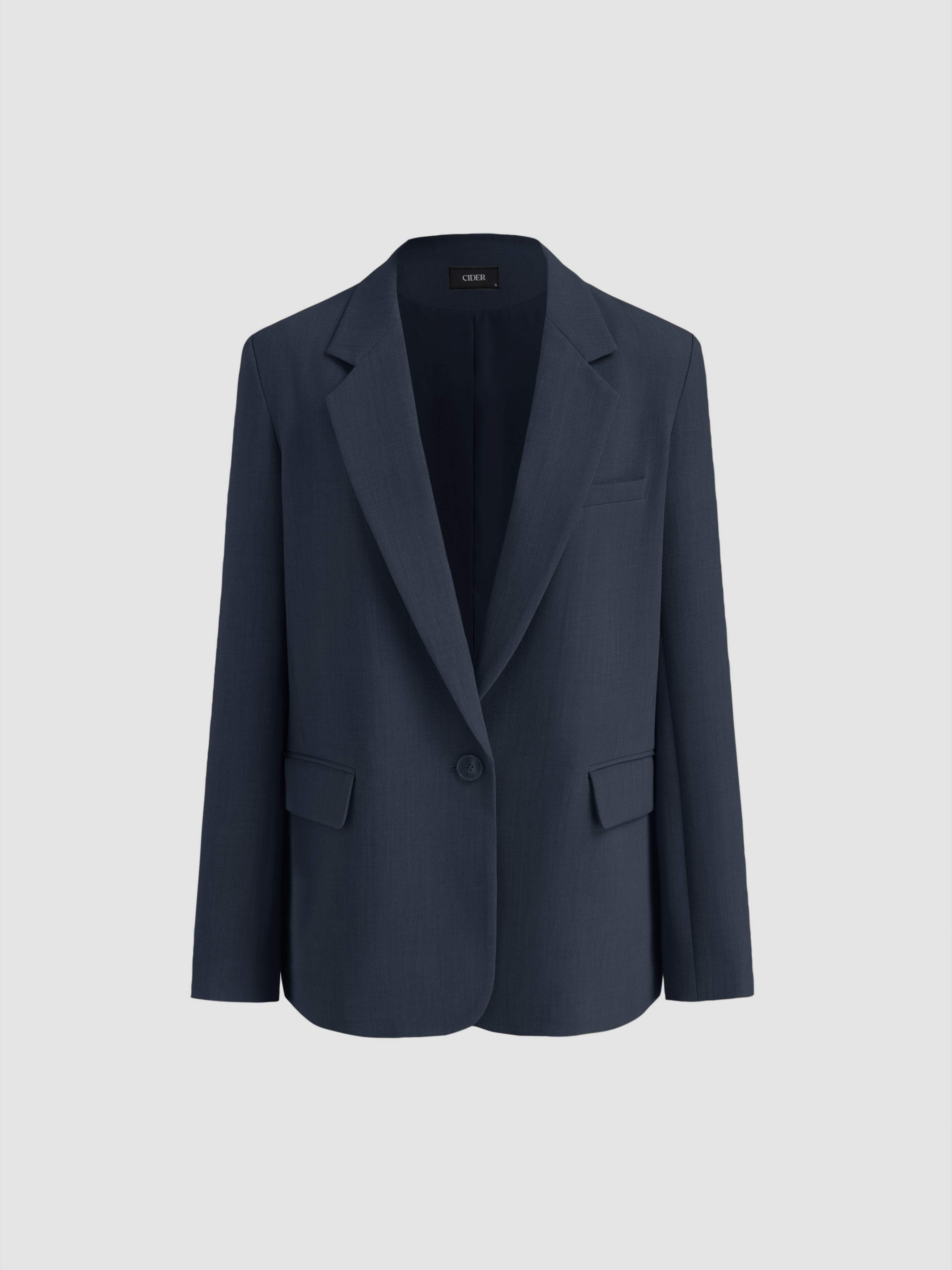 Woven Notched Collar Oversized Blazer For Work | Cider