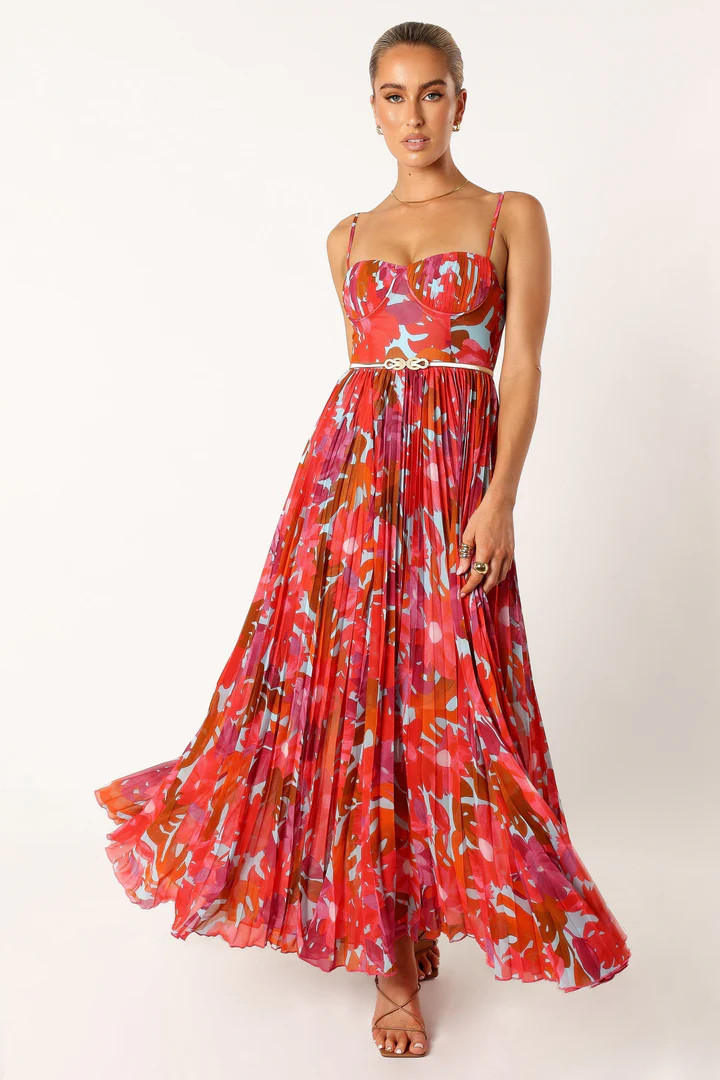 Achanti Pleated Maxi Dress - Pink Azalea | Petal & Pup (US)