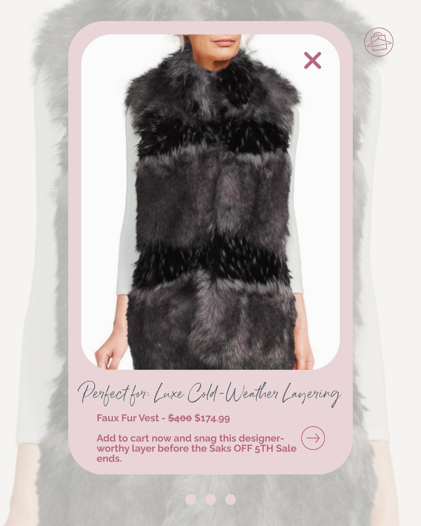 This faux fur vest is the definition of luxe winter styling—bold texture, rich dimension, and that designer-level finish that elevates any look instantly.

Saks OFF 5TH has it marked down majorly, and once these sell through, they’re not restocking. If you’ve been waiting to upgrade your layering game, this is the moment.

Lock in this statement piece before the sale ends.

#SaksOffFifth
#SaksOff5thStyle
#SaksOff5thFinds
#ShopSaksOff5th
#WinterStyleEdit #FauxFurFashion #LayeringSeason #StyleInfluencer #ChicWinterLooks #OOTDInspo #FashionDeals

#LTKHoliday #LTKGiftGuide #LTKCyberWeek