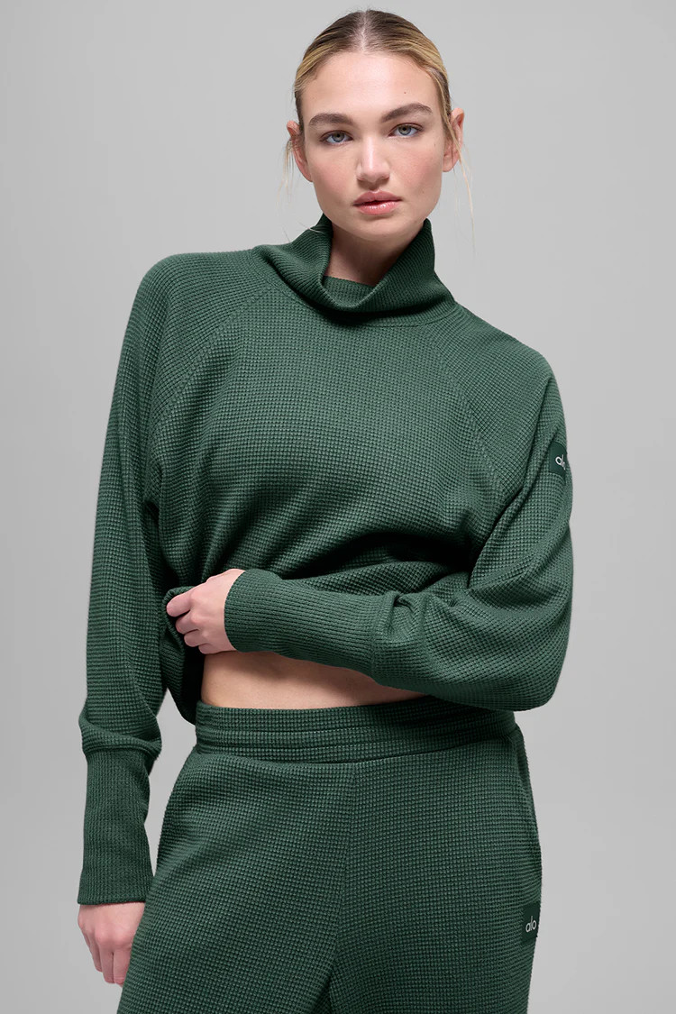 Waffle Weekend Escape Mock Neck Long Sleeve | Alo Yoga (US)