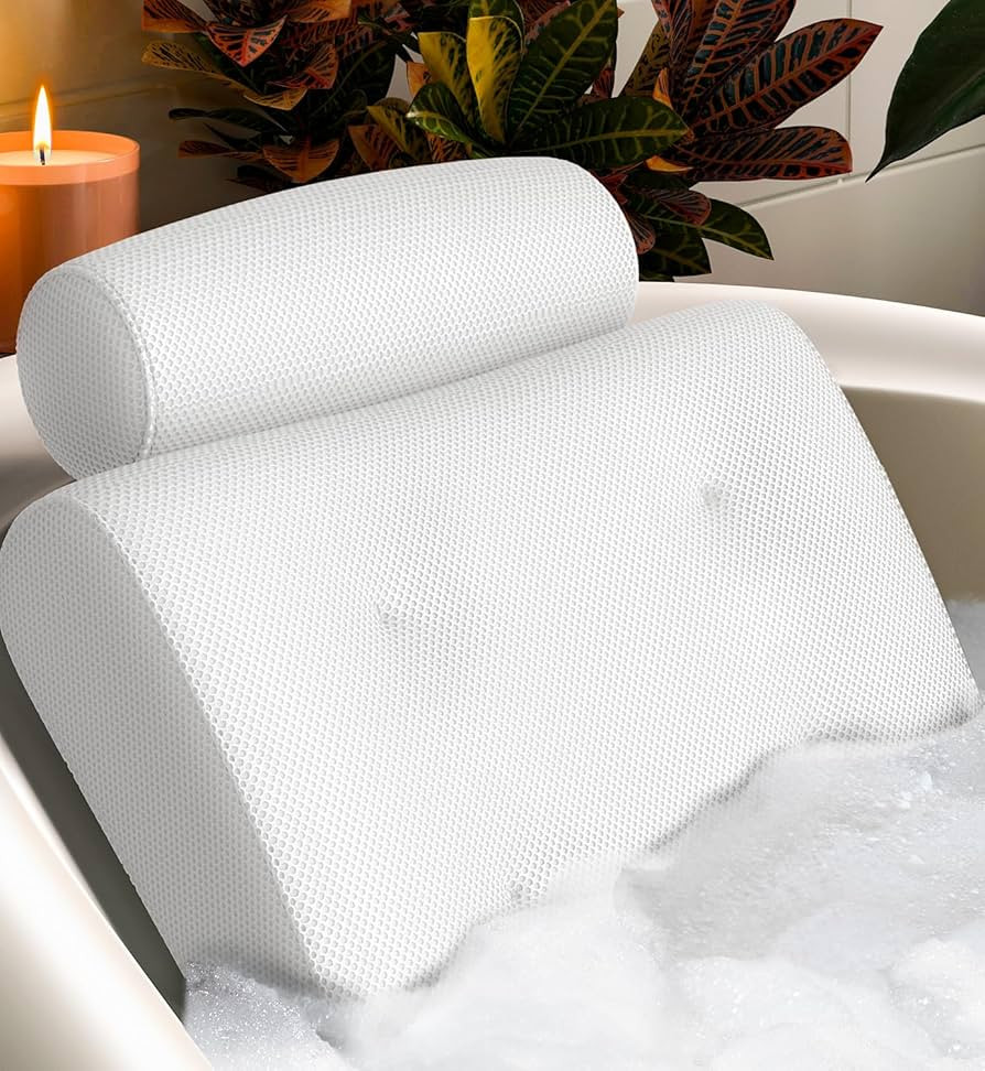 Everlasting Comfort Luxury Bath Pillows for Tub with Head and Neck Support - Non-Slip Bathtub Pil... | Amazon (US)