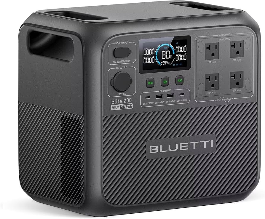 BLUETTI Elite 200 V2 Portable Power Station, 2073.6Wh LiFePO4 Battery Backup w/ 4 2600W AC Outlet... | Amazon (US)