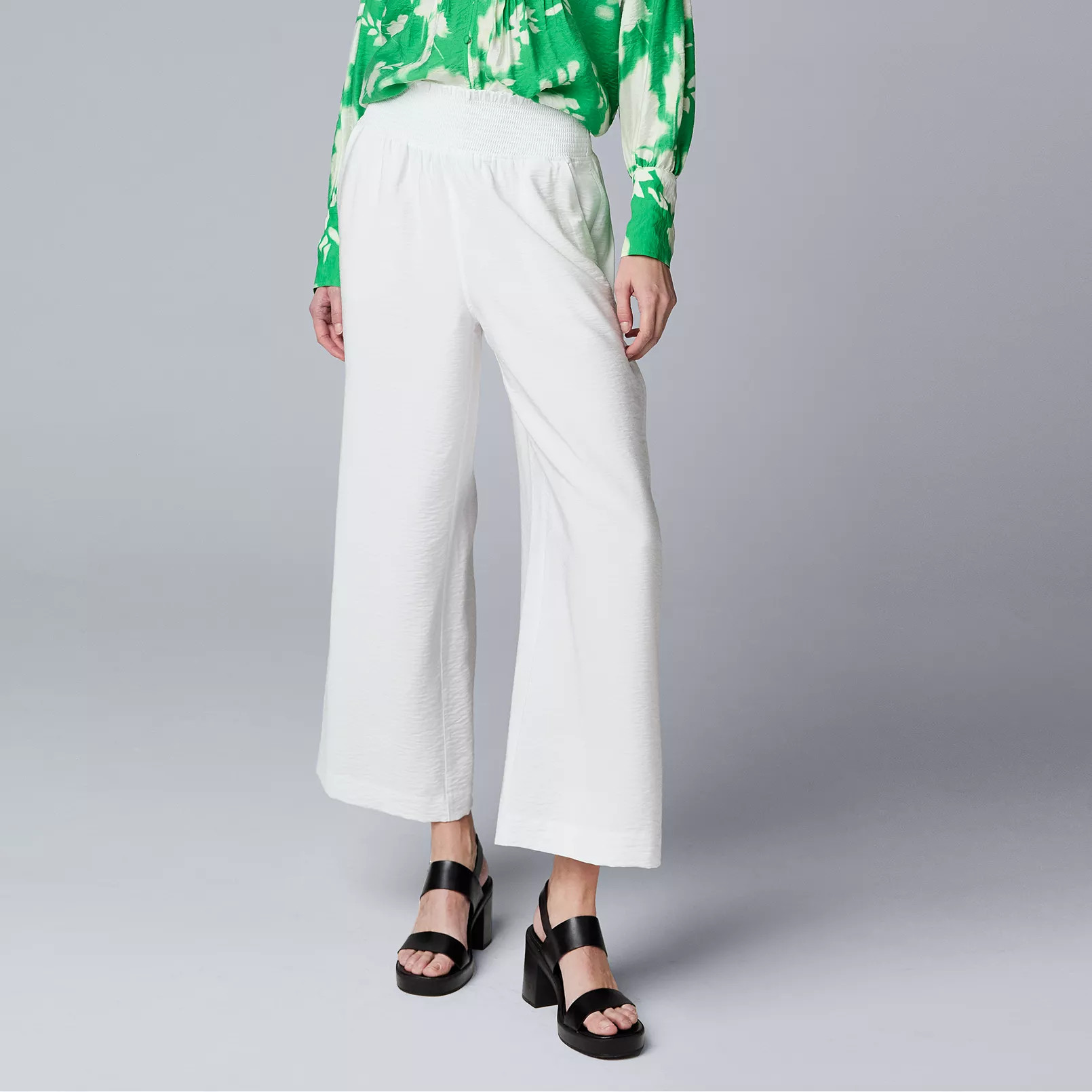 Women's Simply Vera Vera Wang Wide Leg Crop Travel Pants | Kohl's