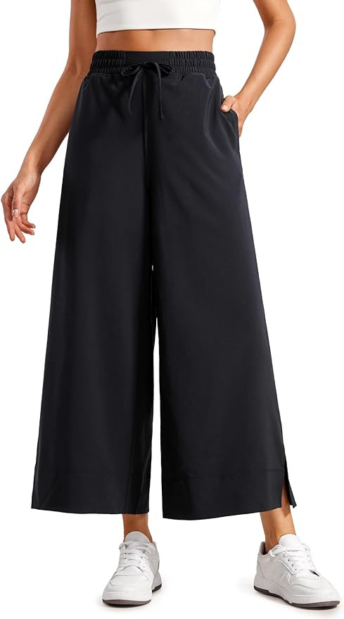 CRZ YOGA Lightweight Wide Leg Cropped Pants for Women High Waisted Loose Casual Lounge Travel Wor... | Amazon (US)