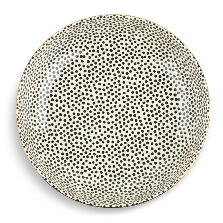 Thyme & Table Dot Ceramic Serve Bowl Black and White | Walmart (US)