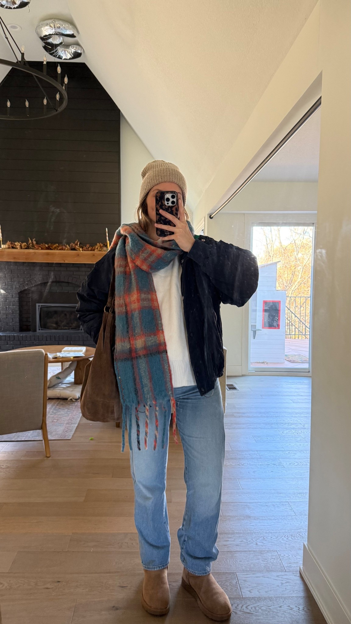 what I wore this morning when it was cold! Small in jacket, xs in oversized sweater, maternity jeans (limited sizing also linked similar)! 

Fall outfit, bump friendly, winter outfit 

#LTKBump