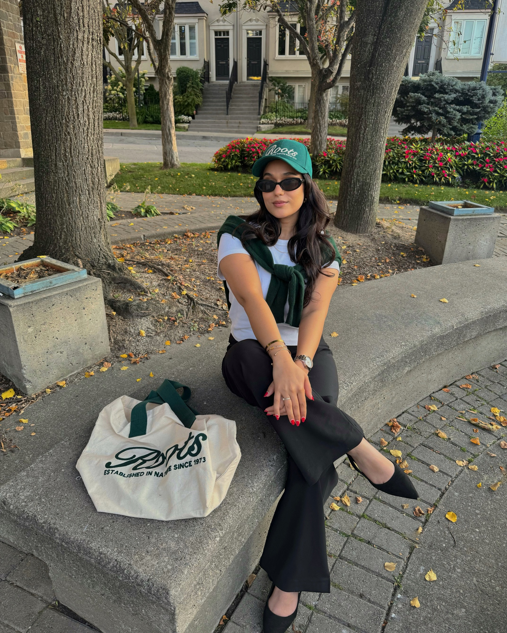 Early fall outfit ideas, forest green sweater, roots accessories 

#LTKautumn #LTKcanada #LTKstyletip