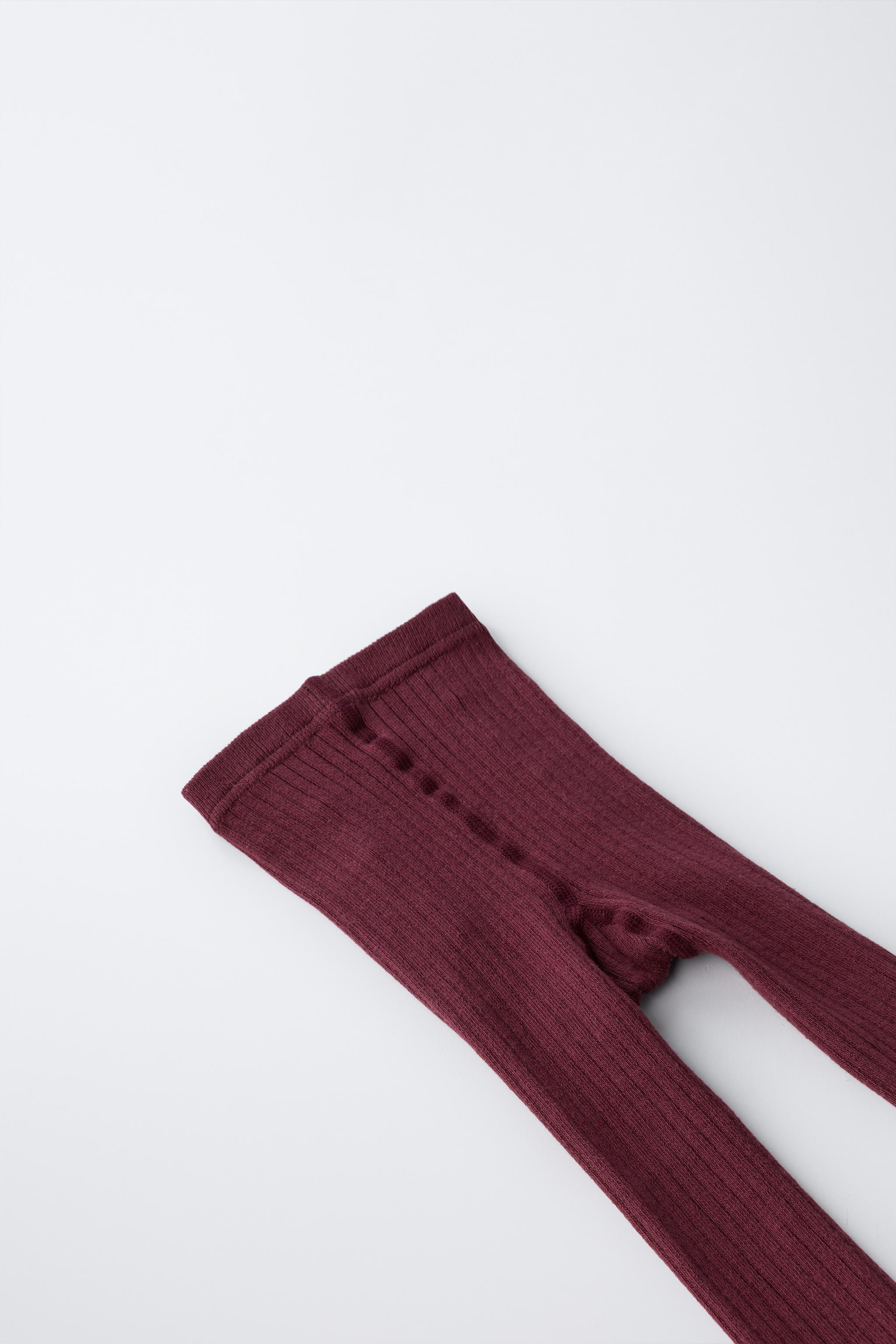 PLAIN RIBBED TIGHTS | Zara US