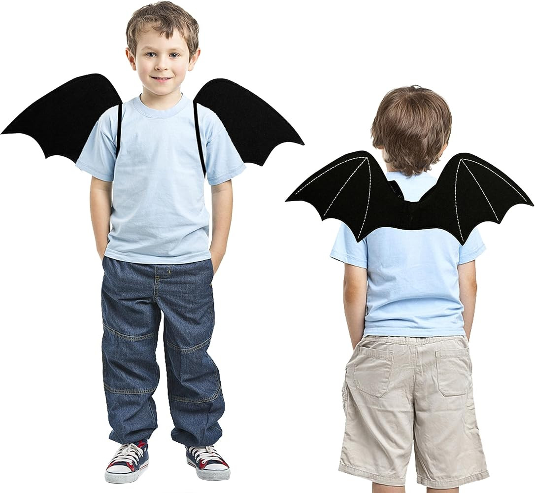 Lulu Home Bat Wings for Kids, Black Wings for Halloween Costume Vampire Witch Dress Up Role Play ... | Amazon (US)