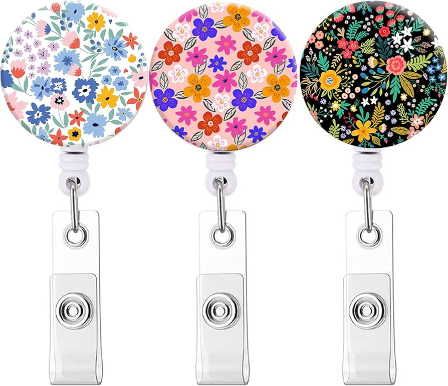 Nurse Badge Reel Decorative Badge Holder Retractable Badge Holder Carabiner Reel Clip Badge Reel,... | Amazon (US)