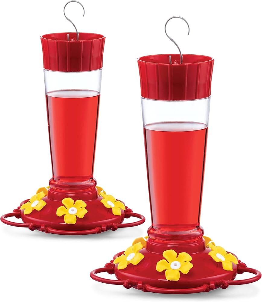 Hummingbird Feeder 10 oz [Set of 2] Plastic Hummingbird Feeders for Outdoors, with Built-in Ant G... | Amazon (US)