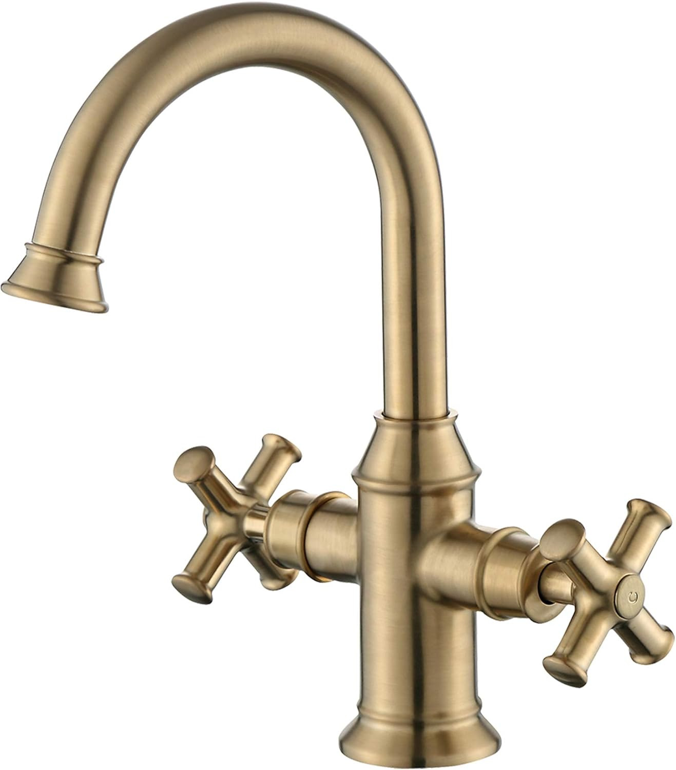 Derengge BTF-2018-CS 2 Handle 8 Inch Single Hole Bathroom Sink Faucet, Brushed Gold Finished | Amazon (US)