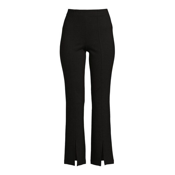 Time And Tru Women's Ponte Bootcut Pants with Front Slit - Walmart.com | Walmart (US)