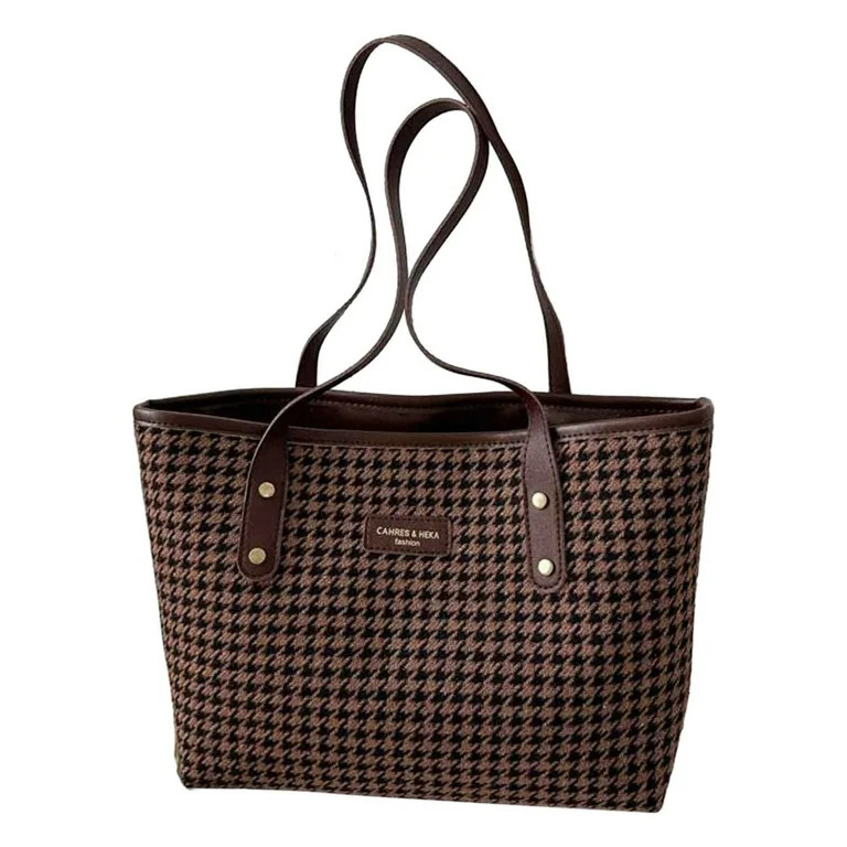 Checkered Tote Bag for Women Large Plaid Top Handle Weekender Shopping Travel Handbags Shoulder P... | Walmart (US)
